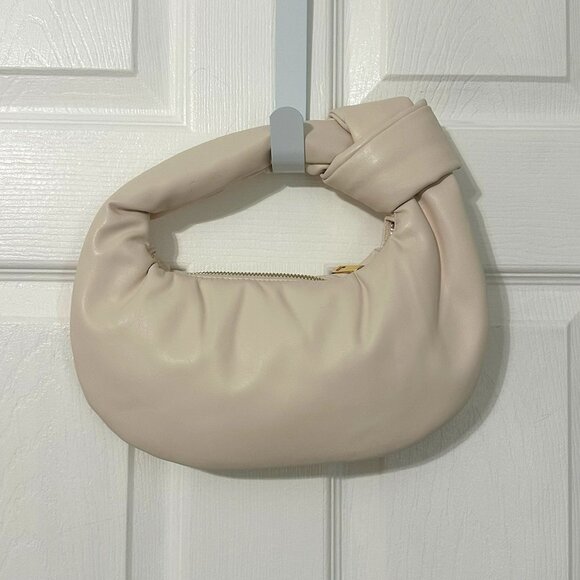 MELIE BIANCO Alexandra Top Knot Mini Handbag Cream Vegan Leather, Clutch - Picture 1 of 7